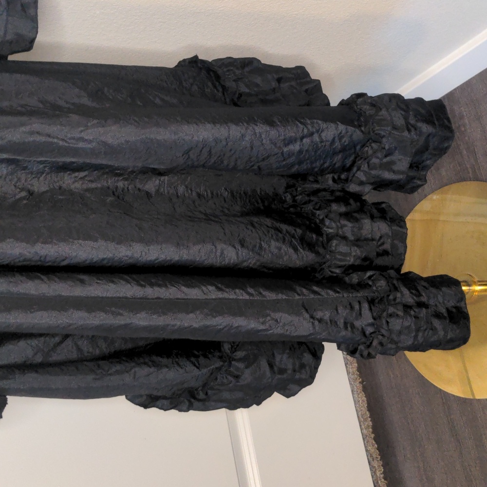 Cordelia Black Ruffle Victorian Duster Jacket Gothic Edwardian Whimsy Goth Sz M - Picture 8 of 12